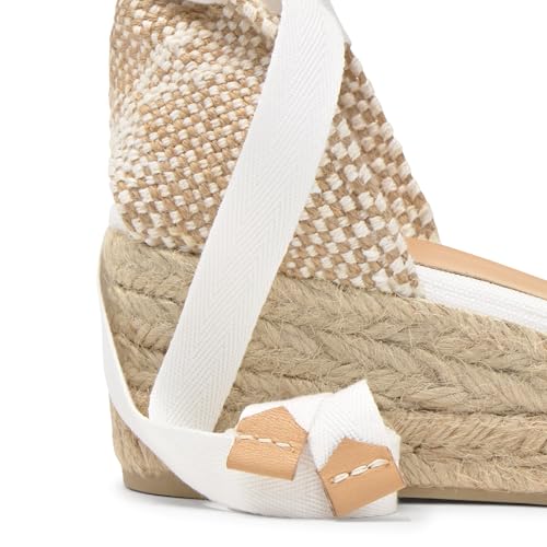 Image of ICONIC CARINA ESPADRILLE HEEL WHITE WEDGE WOMAN