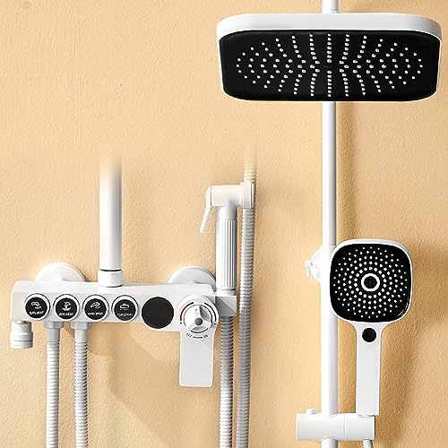 Robinet de Douche thermostatique Blanc pour un Bain Relaxant Effet Pluie Tropicale