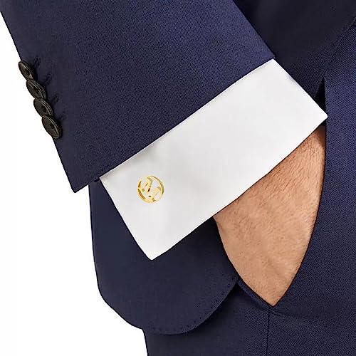 GWD Cufflinks for Men Classic Tuxedo Shirt Wedding Cuff Links Personalized Initials A-Z Gift4