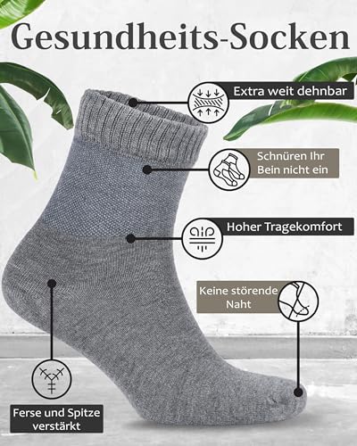 Image of Fiera Besa Diabetic Bamboo Socks with Lycra for Men - Ankle High - No Seam at Toe Nails - Business and Leisure - Suitable for Seniors - 4 Pairs