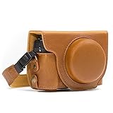 MegaGear 'Ever Ready' Protective Leather Camera Case, Bag for Canon PowerShot G7 X Digital Camera (Light Brown)