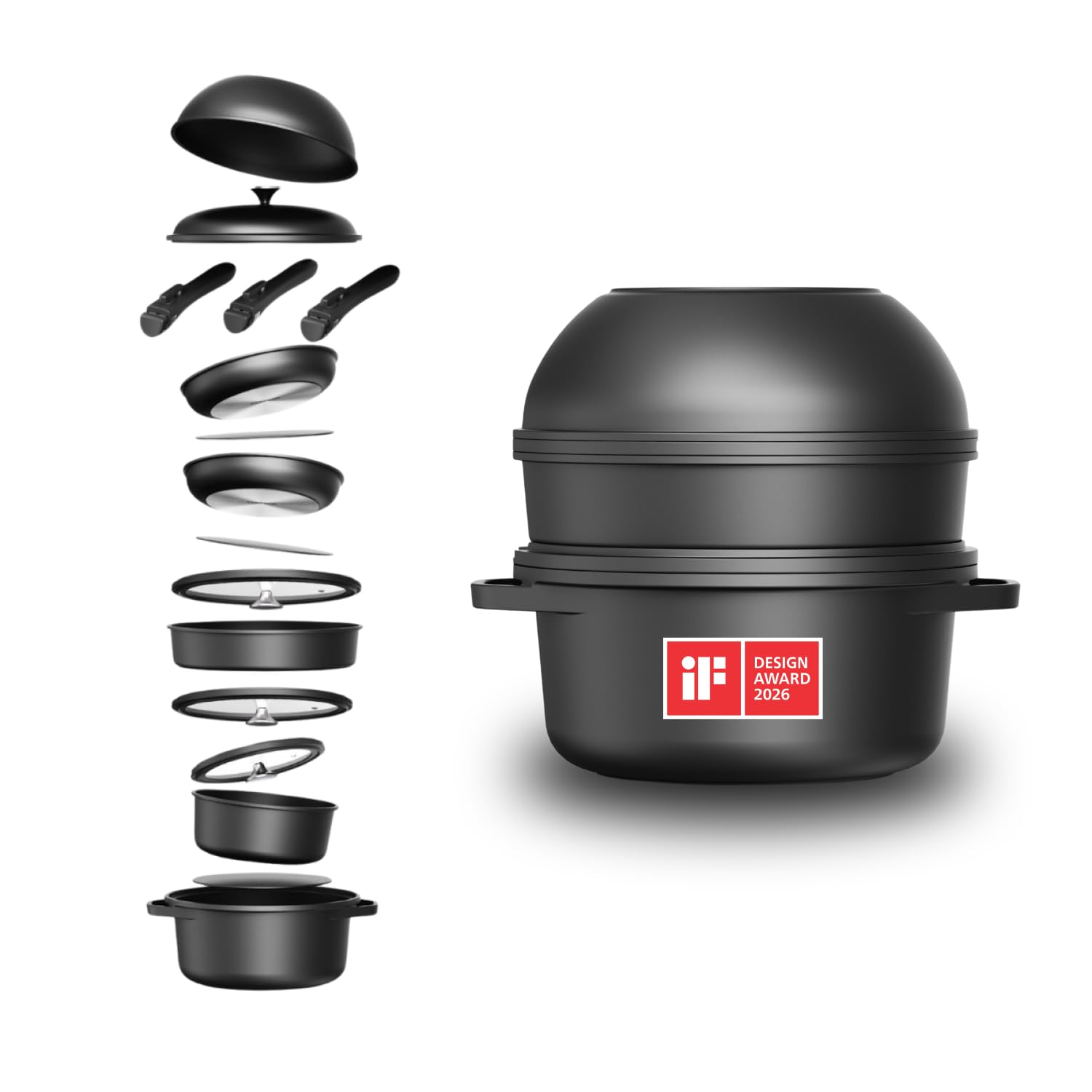 Batterie de cuisine 16 pièces pour optimiser vos placards et cuisiner au four