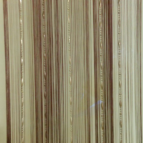 Tangpan 100cmx200cm Decorative String Dew Drop Beadeds Door Curtain Room Divider Window Fly Screen Color Brown - Image 2