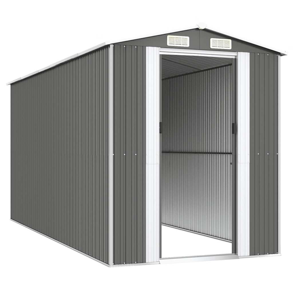 Générique Abri de Jardin Gris Clair 192x440x223 cm Acier galvanisé,Maison & Jardin,Pelouses & Jardins,Vie en extérieur,Structures extérieures,Cabanes & abris de Jardin,3147441