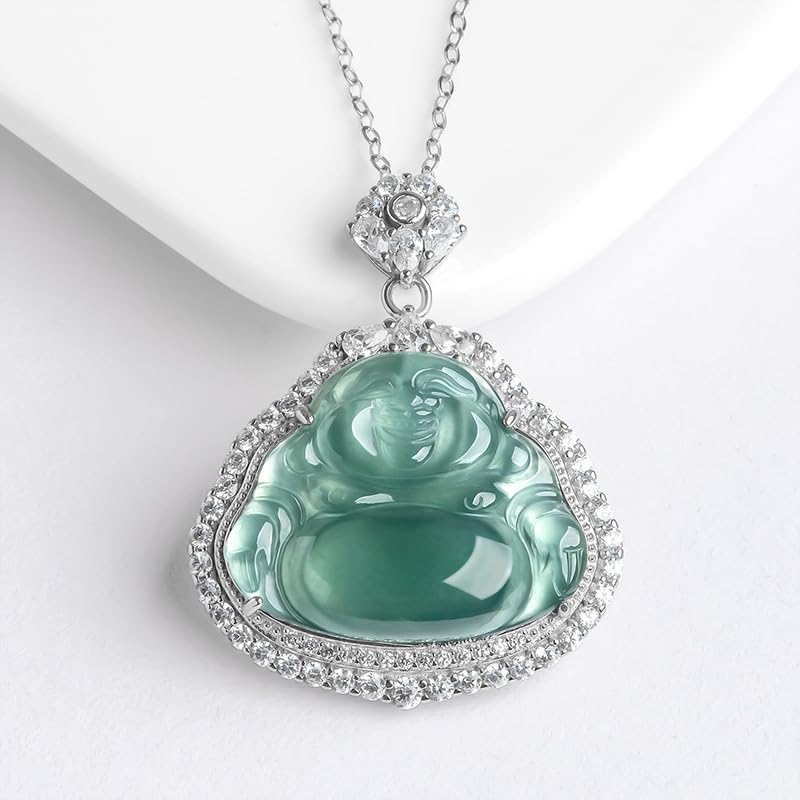 Collier de jade naturel Bouddha Maitreya : pendentif authentique de litothérapie - 6