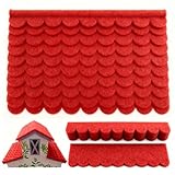 32 STK selbstklebende Dachpappe für Vogelhaus, Dachschindeln in Rot (30x5cm & 30x11cm) – für Nistkasten, Insektenhotel, Hasenstall, DIY-Vogelhäuschen, Hundehütte & kreative Holzprojekte