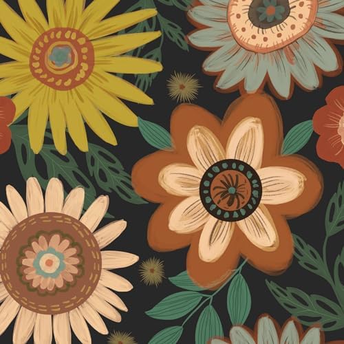 Boho Peel and Stick Wallpaper Vintage Floral Contact Paper Removable ...