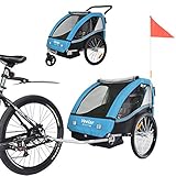 No Barcos a las Baleares Tiggo Remolque de Bici para niños con Kit de Footing - Azul BT502-D03