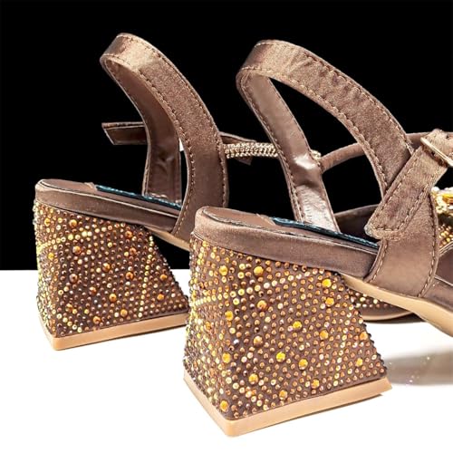 Chaussures de fête nigérianes et sac à talons hauts strass ovales - 5