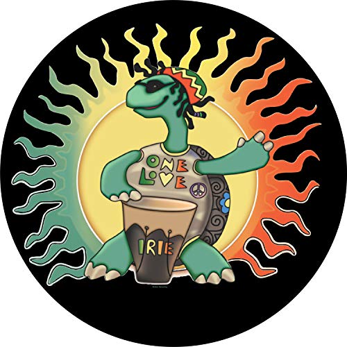 TIRE COVER CENTRAL Rasta Turtle with Drum Spare Tire Cover for 255/75R17 (Drop Down Size menu