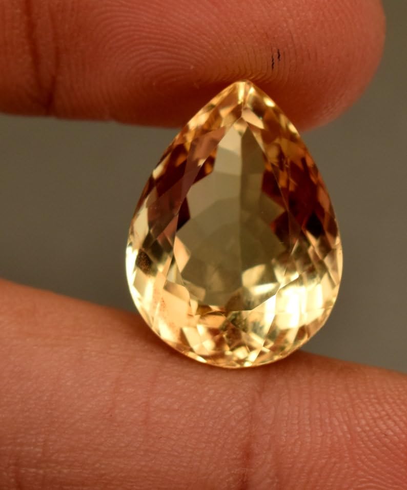 Citrine naturelle taillée de 12,88 mm, gemme d'exception pour pendentif - 4