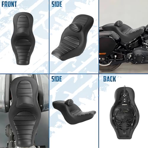 Two-Up Seat w/Backrest Fit for Harley Softail Sport Glide Low Rider 2018-up by motosileta - Used condition - Image 9