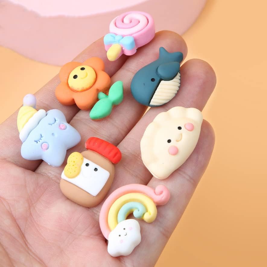 Miniatura 6 de ZoTuoART Botones de comida y aperitivos de 0.787 in (0.78 pulgadas) - Botón de camisa de helado de dibujos animados de color caramelo para niños -