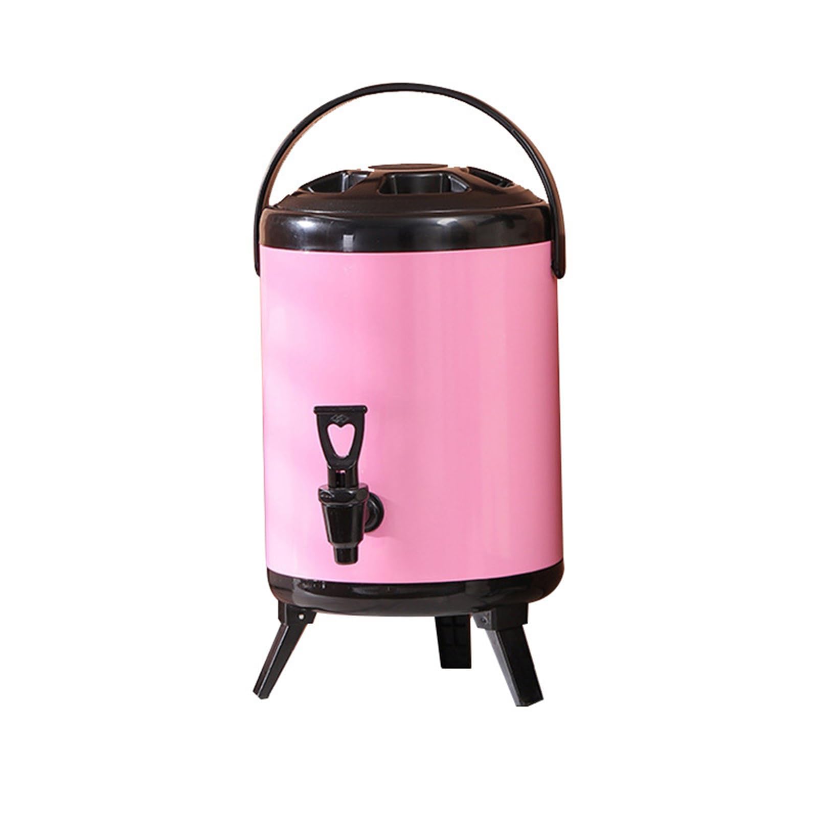 HCZKIUJY Hot Water Dispensers,Stainless Steel Insulation Bucket, Commercial Restaurant Food Soup Heat Insulation Barrel, Insulated Beverage Dispenser Cold And Hot Drink Dispenser,Red,12L (Pink 12L)