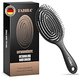 FABIHA® Haarbürste ohne Ziepen - Bio Entwirrbürste für Damen, Herren & Kinder - Profi Detangler-Bürste mit einzigartigem Design und reduzierter Frizz-Wirkung für jeden Haartyp (Schwarz)