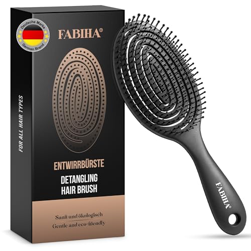 FABIHA® Haarbürste ohne Ziepen - Bio Entwirrbürste für Damen, Her...