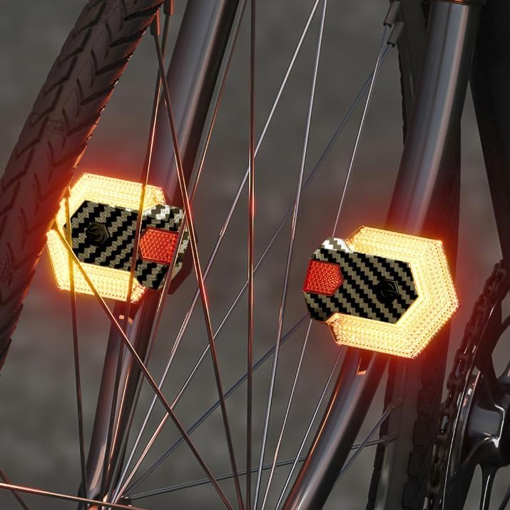 CB4C Clignotants avant et arrière de vélo – Télécommande sans fil LED avec klaxon fort de 120 dB – Rechargeable par USB IP65 étanche – Lumière d'avertissement de sécurité pour vélo électrique