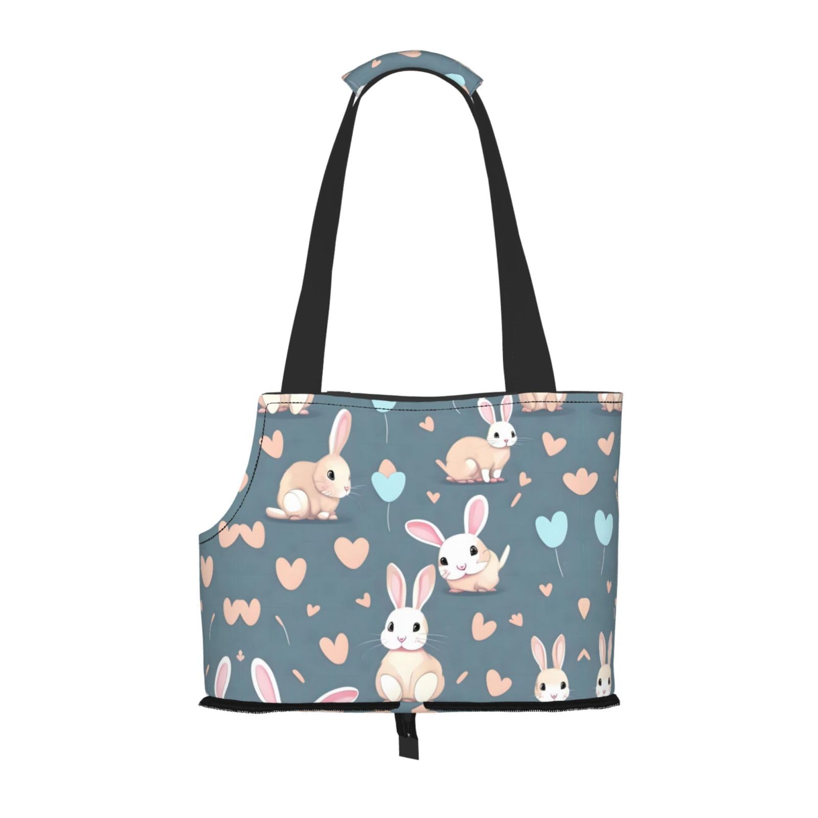 Cartoon Cute Bunny Pet Tote Bag - Waterproof and Wear-Resistant Portable Shoulder Bag for Small Dogs and Puppies