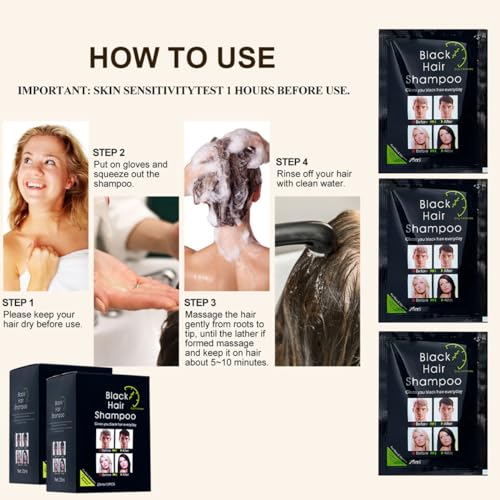 Champú Tinte Negro para Cabello 10 Sobres 25ml miniatura 5