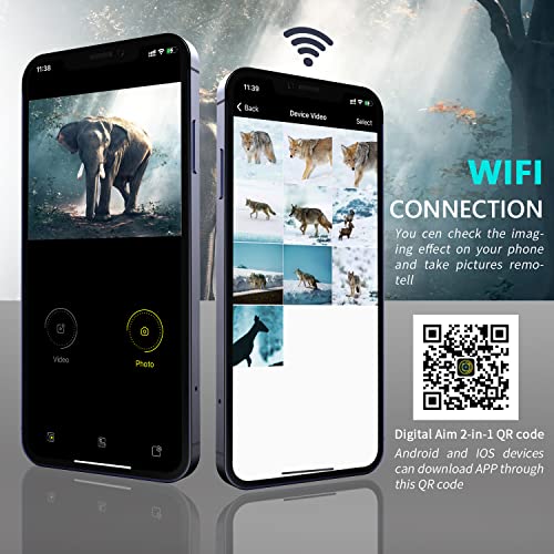 Wifi Digital Night Vision Scope For Rifles, 1313Ft Night Vision Monocular For Hunting, Ir Focus Adjustable, Save Photos & Videos, With 850Nm Ir Illuminator, Red Dot, 4X Optical Zoom #TOP2