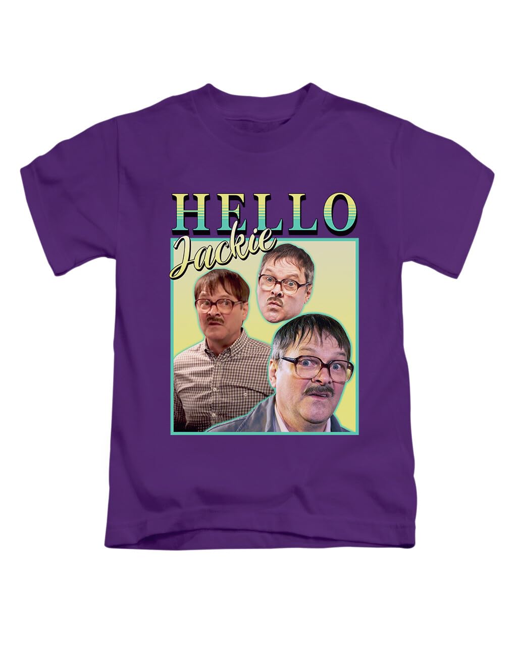 New Spirit Original Unisex Purple Hello Jackie Jim Meme Tee T-Shirt Funny T Shirt Top