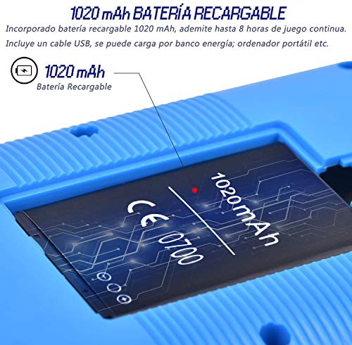 Tanouve-Consola-Retro-Videoconsolas-Consola-de-Juegos-Portatil-con-400-Juegos-Clasicos-Pantalla-LCD-3-Pulgadas-Soporte-Conectar-TV-2-Jugadores-para-Hombres-Amigos-en-Navidad-Azul