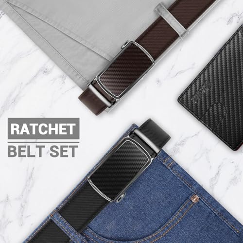 2-Pk Zitahli Men's Leather Ratchet Belts (Various) - image 4