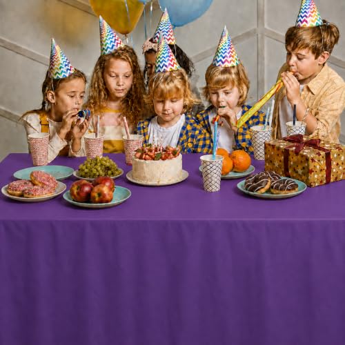 Image of Party Dimensions Purple Plastic Tablecloths, 12 Pack, 54 x 108 Rectangle