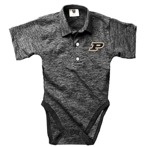 Wes and Willy Infant College Cloudy Yarn One Piece Polo Bodysuit Romper (Purdue Boilermakers, 12M)