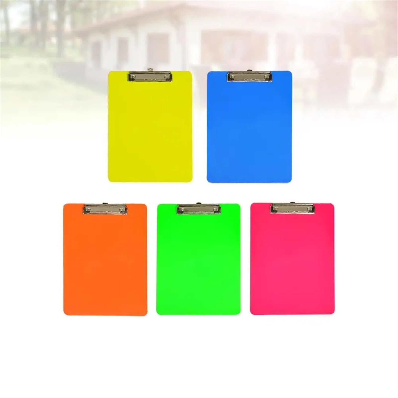 Klemmbrett 5 Stück Kunststoff-Klemmbretter im A4-Format, bunt, Profil-Clip, Papierhalter, Schreib-Memo-Ordner for Büro, Geschäft, Zuhause (320 x 225 mm)