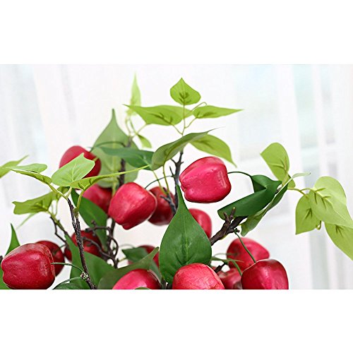 Miguor Artificial Fruits Decoration Office Decor Fake Plants Table Decor Nearly Real Plastic Fruit Branch For Desk Decoration Ornaments,Pack Of 1 (Red Apple Tree) #TOP2