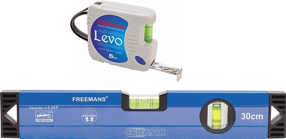 FREEMANS Plastic and Aluminium Levo 5 m:16 mm Measuring Tape + 30 cm Basik Spirit Level Magnetic, Grey and Blue (B01AIRCZ0M) Amazon Price History, Amazon Price Tracker