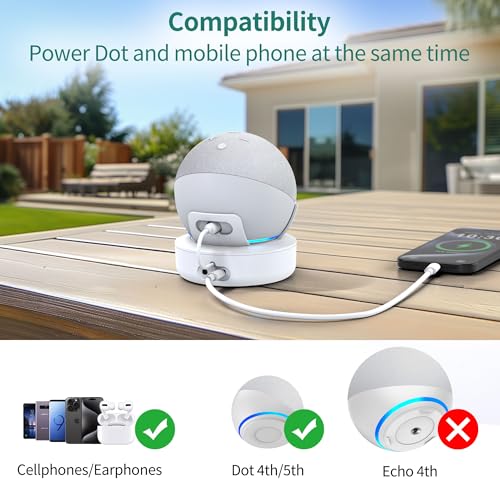 Image of PlusAcc Battery Base for Dot 5th Gen & Dot 4th Gen - Table Stand Accessories Compatible with iPhone Models & Dot 5th Generation (White)