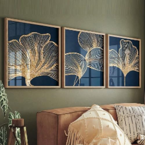 Feuilles botaniques en impression sur toile haut de gamme pour décoration murale