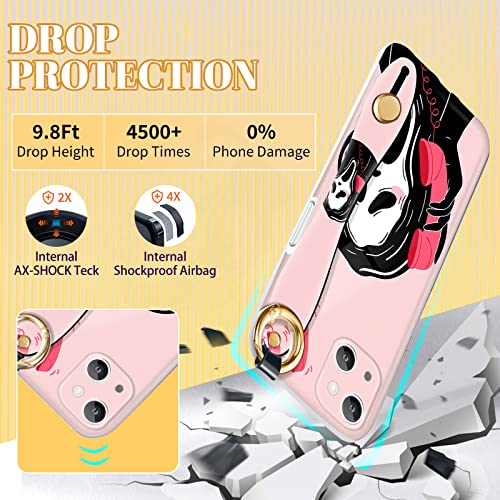 Lisevo (2In1 Ghost Case With Strap For Iphone 13 6.1 Inch Cute Aesthetic Halloween Theme Design Loopy Girly Women Cases Hand Strap Girls Handle Finger Loop Phone Case+Lanyard For Iphone 13 #TOP4