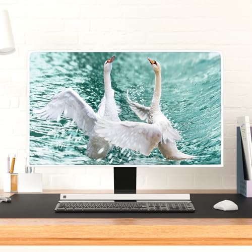 Image of Swan Waterproof Screen TV Cover 50,51,52 Inch Swans in The Water Weatherproof Dust-Proof Anti-Scratch Anti-Static Television Covers for LCD LED PC Desktop and Home Hanging TV Decorations
