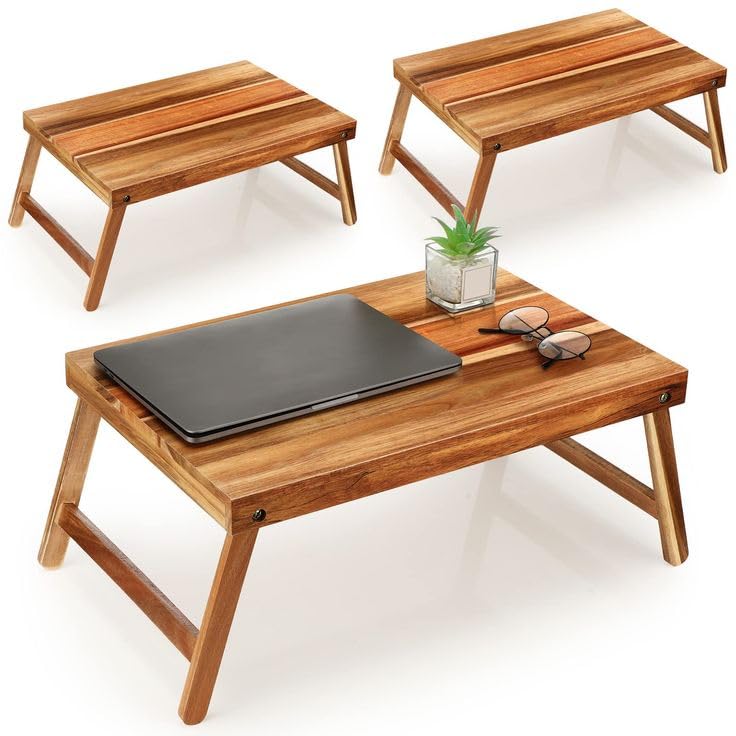 Unique Arts Shoppee Wood Foldable Food Tray Breakfast Table Wooden Portable Lap Desk Eating Serving Bed Tray Study Laptop Bed Serving Tray with Legs for HomeLaptop Stand Bed Table| Study Table (B0BSS6QNYN) Amazon Price History, Amazon Price Tracker