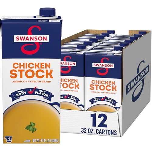 SWANSON S 100% Natural Chicken Stock, 32 oz Carton (12 Pack)