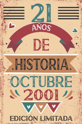 21 Años De Historia Octubre 2001: Libro de visitas, cuaderno, 110 páginas de felicitaciones, idea de regalo, regalo Para la esposa, novia, mujer, La madre
