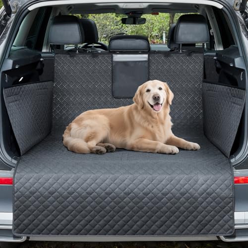Lekespring Protection Coffre Voiture pour Chien - Tapis Imperméable et Antidérapant avec Rabats Latéraux et Pare-Chocs, Couverture Résistante et Facile à...