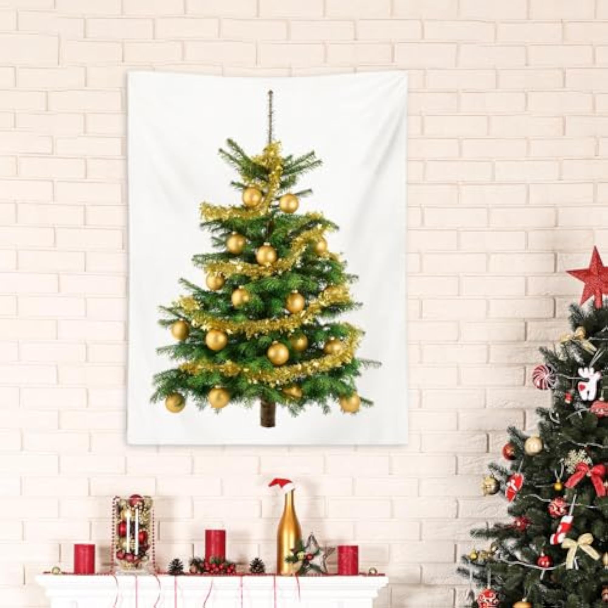 Christmas Tapestry Xmas Tree Wall Hanging