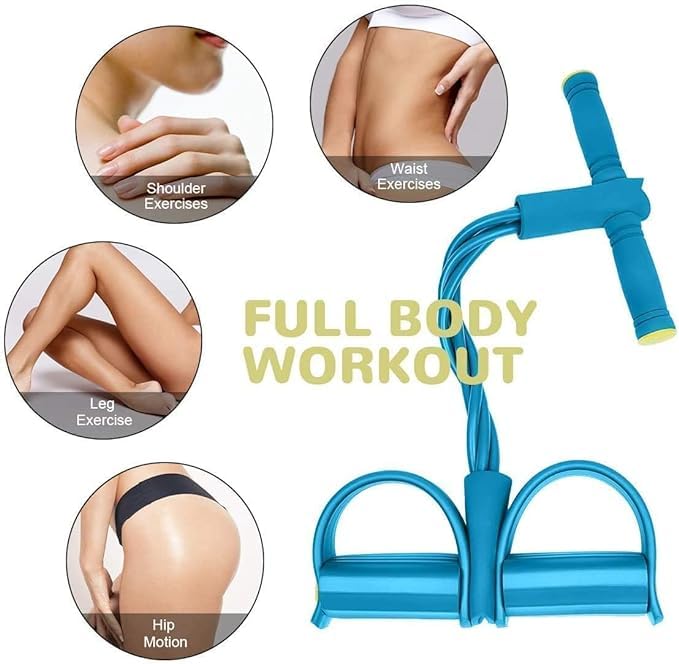 BITLOK Pull Reducer Training Bands 4 Tubes Body Trimmer Pedal Exerciser Yoga Crossfit Exercise, Arm Exercise, Tummy Body Building Training Men and Womens (Multi Color)(1) 4