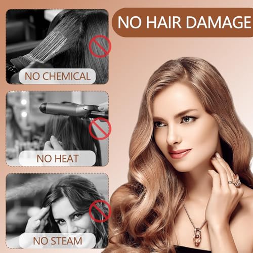 4-Piece Heatless Curlers Set, Satin Curler Headband with Curling Rod, Scrunchies & Clips - Image 4