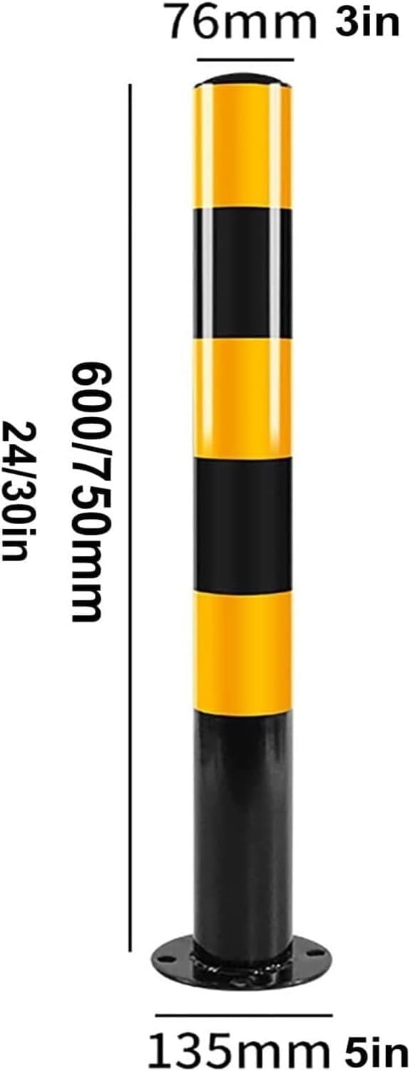 CukUJH Parking Guardrails Parking Guardrails Metal Bollard Post Sign Posts Steel Security Post Barrier Traffic Pole Safety Barrier Bollard for Driveways Perfect(6pcs,76 * 600 * 1.5mm)