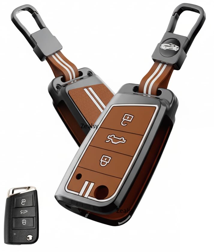 Premium Waterproof Metal Key Cover Compatible for Skoda & Volkswagen Cars Slavia | Kushaq | Octavia | Virtus | Taigun | Tiguan | T ROC 3 Button Flip Remote Key-image-17