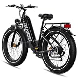 RINCC RN60 Fat Bike 26"×4.0" per Adulti, Bici Elettrica Telaio in Alluminio, Batteria Rimovibile 48V 20Ah, Freni Idraulici, Display LCD a Colori, Autonomia Assistita fino a 120 km (Nero)