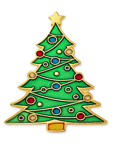 PinMart Festive Christmas Tree Holiday Enamel Lapel Pin - 25