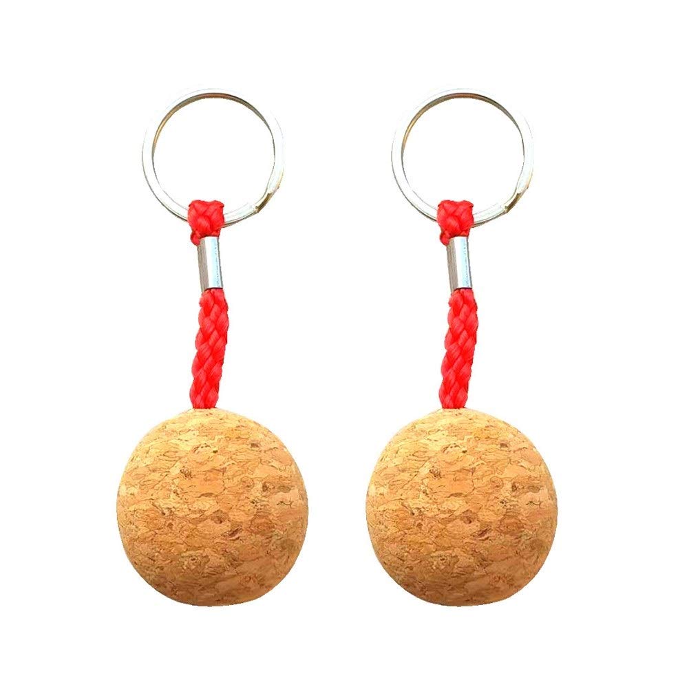 BevveBoating Supplies 2PC 3. 5cm Ultralight Kayak Canoe Buoyant Floating Cork Keyring Keychain Marine Sailing Boat Float Replacement Accessories for Kayaks and SUP Paddles (Color : Red)