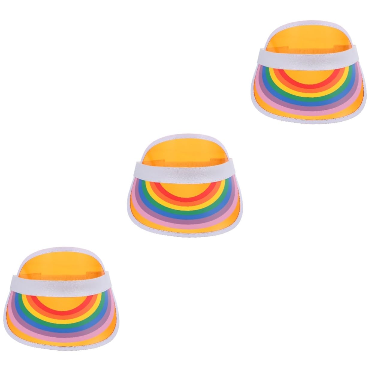 chapeau haut de forme arc-en-ciel en pvc visiere casquette bonnet visière chapeaux pour hommes visière femme visières pour femmes chapeau à visière décorative polyester