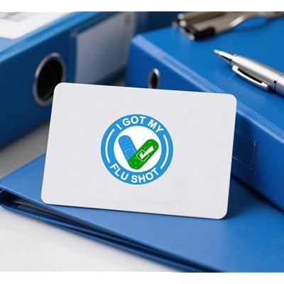 I Got My Flu Shot Stickers Waterproof Vaccine Stickers,1.5 Inch Blue Flu Season Sticker (500 Labels)